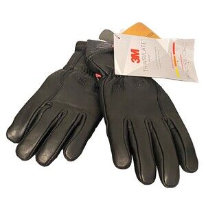 STRONGSUIT WeatherMaster Gloves Men's S Black Leather Insulated Thinsulate Touch